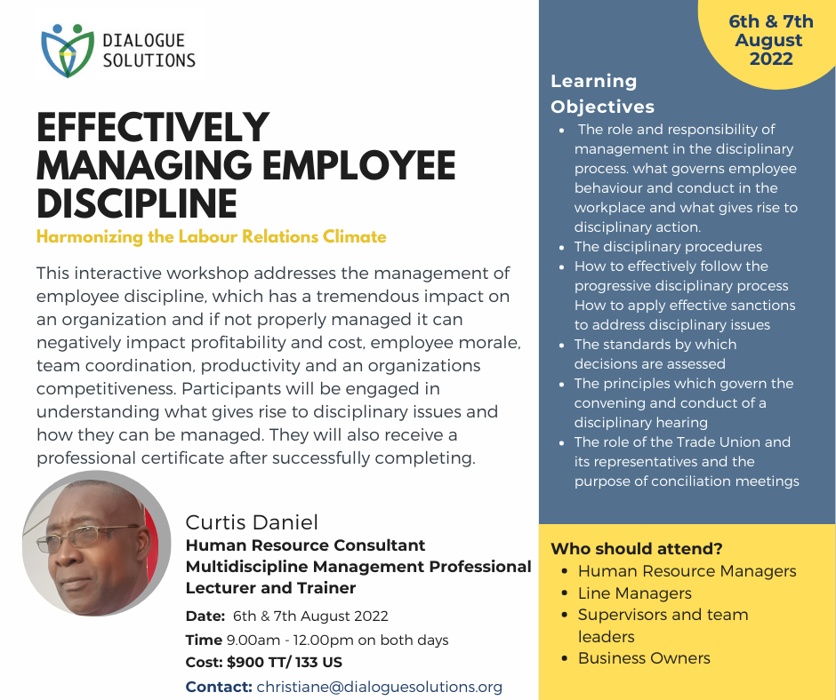 Upcoming Workshop – Managing Employee Discipline